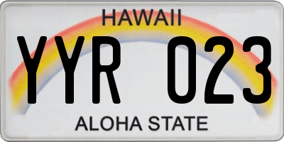 HI license plate YYR023