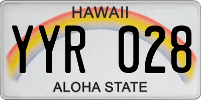 HI license plate YYR028