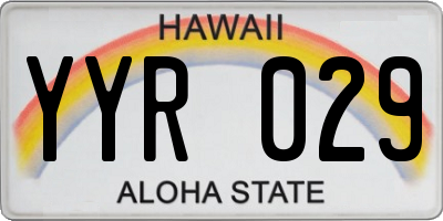 HI license plate YYR029