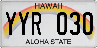 HI license plate YYR030