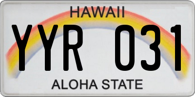 HI license plate YYR031