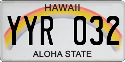 HI license plate YYR032