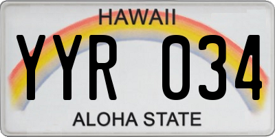 HI license plate YYR034