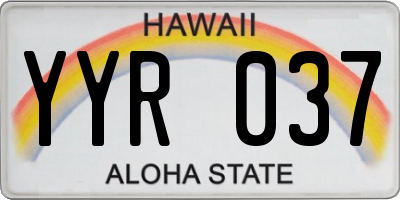 HI license plate YYR037