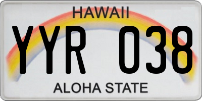 HI license plate YYR038