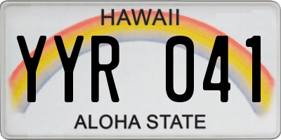 HI license plate YYR041