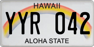 HI license plate YYR042