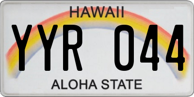 HI license plate YYR044