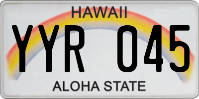 HI license plate YYR045