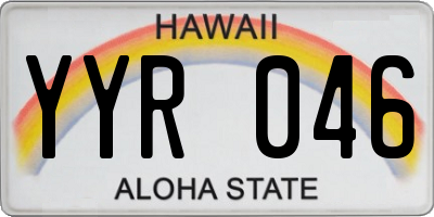 HI license plate YYR046