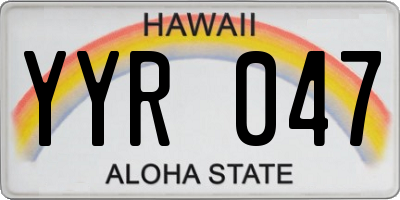 HI license plate YYR047