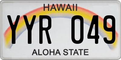 HI license plate YYR049