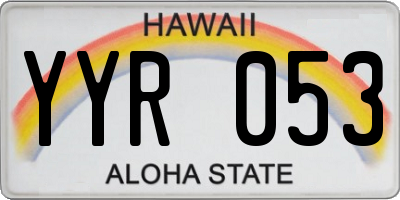 HI license plate YYR053