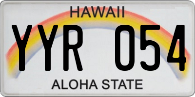 HI license plate YYR054