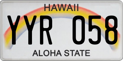 HI license plate YYR058