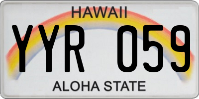 HI license plate YYR059