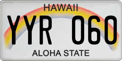 HI license plate YYR060