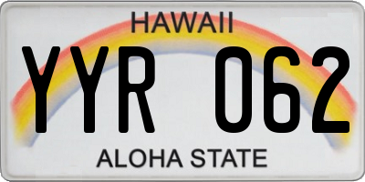 HI license plate YYR062