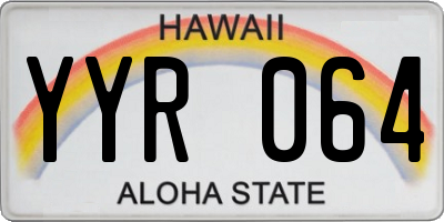 HI license plate YYR064