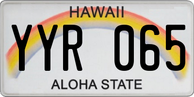 HI license plate YYR065