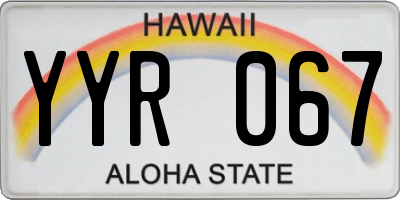 HI license plate YYR067