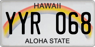 HI license plate YYR068