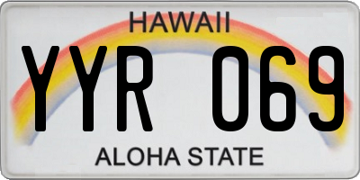 HI license plate YYR069
