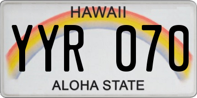 HI license plate YYR070
