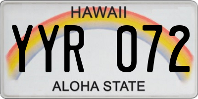 HI license plate YYR072