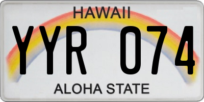 HI license plate YYR074