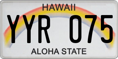 HI license plate YYR075
