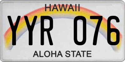 HI license plate YYR076