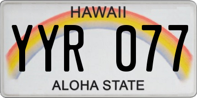 HI license plate YYR077