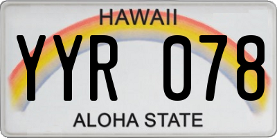 HI license plate YYR078