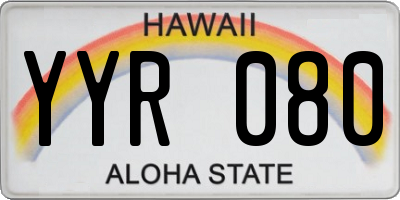 HI license plate YYR080