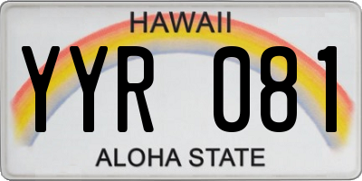 HI license plate YYR081