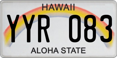HI license plate YYR083