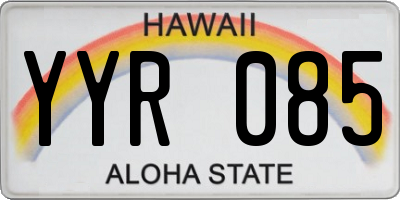 HI license plate YYR085