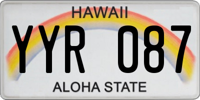 HI license plate YYR087