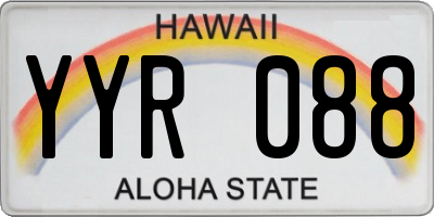 HI license plate YYR088