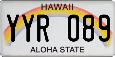 HI license plate YYR089