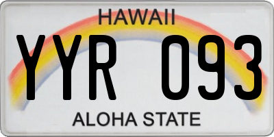HI license plate YYR093