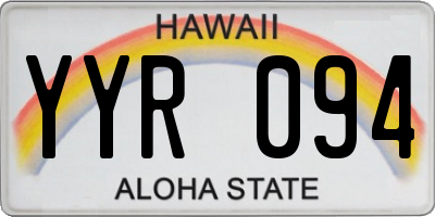 HI license plate YYR094