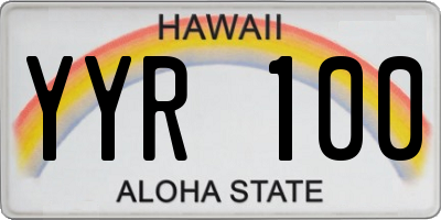 HI license plate YYR100