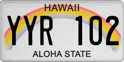 HI license plate YYR102
