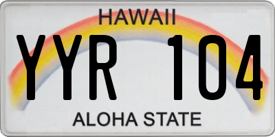 HI license plate YYR104