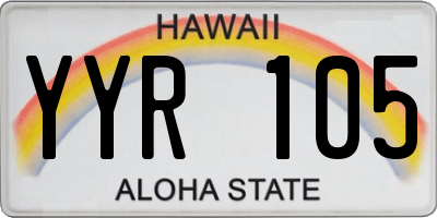 HI license plate YYR105
