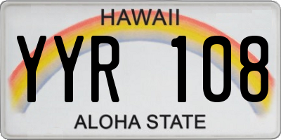 HI license plate YYR108