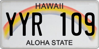 HI license plate YYR109