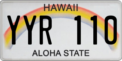 HI license plate YYR110